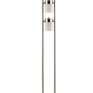 Munson Floor Lamp with 3 Swivel Lights Brushed Silver