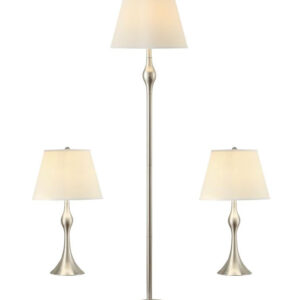 Griffin 3-piece Slender Lamp Set Brushed Nickel