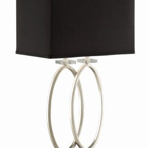 Izuku Rectangular Shade Table Lamp Black and Brushed Nickel