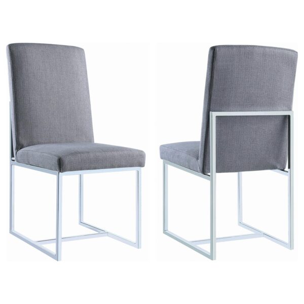 Mackinnon Upholstered Side Chairs Grey and Chrome (Set of 2)