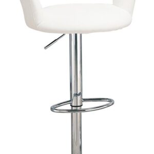 Barraza 29" Adjustable Height Bar Stool White and Chrome