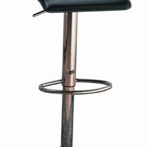 Bidwell 29" Upholstered Backless Adjustable Bar Stools Black and Chrome (Set of 2)