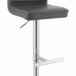 Bianca Upholstered Adjustable Bar Stools Grey and Chrome (Set of 2)