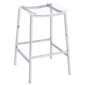 Jovani Acrylic Backless Bar Stools Clear and Chrome (Set of 2)