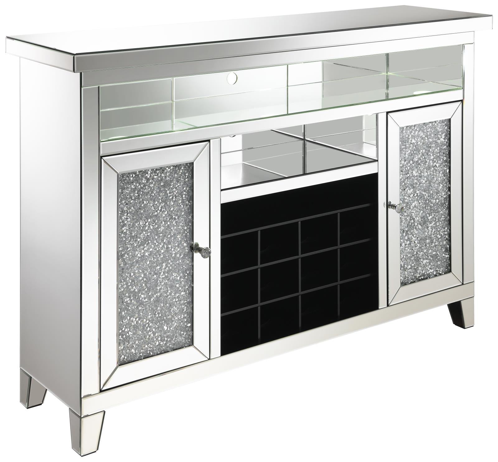 Melinda 2-door Wine Cabinet with Lighting Mirror