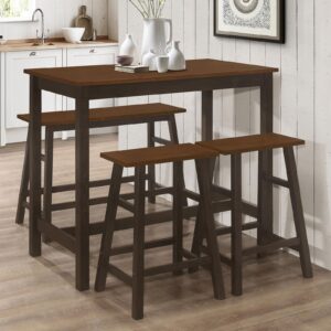 Connie 4-piece Counter Height Set Chestnut and Dark Brown