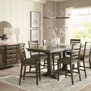Avenue Trestle Counter Dining Table Vintage Dark Pine