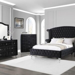 Deanna Queen Tufted Upholstered Bed Black