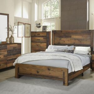 Sidney Queen Panel Bed Rustic Pine