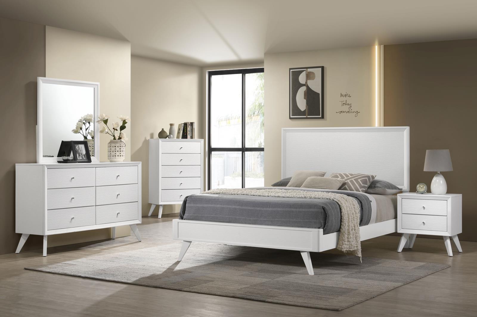 Janelle Queen Panel Bed White