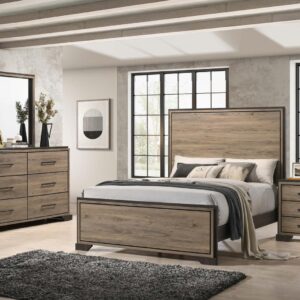 Baker Panel Queen Bed Brown and Light Taupe
