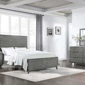 Nathan High Headboard Queen Panel Bed Grey
