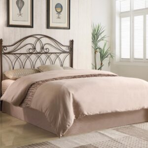 Zola Queen / Full Metal Scroll Headboard Brown