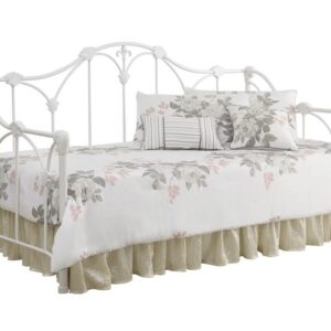 Halladay Twin Metal Daybed with Floral Frame White