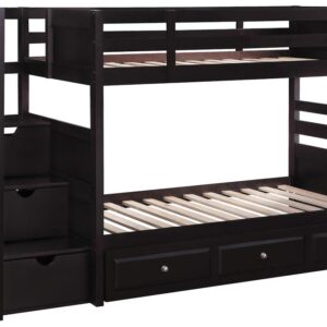 Elliott Twin Over Twin Stairway Bunk Bed Cappuccino