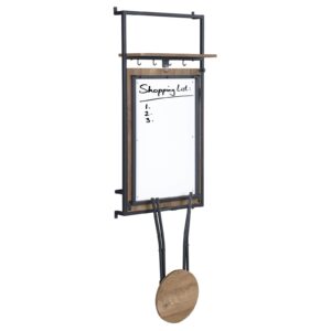 Riley Foldable Wall Desk with Seat Rustic Oak and Sandy Black