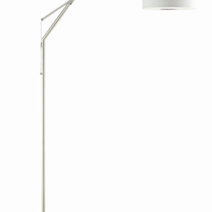Moniz Adjustable Arched Arm Floor Lamp Chrome and White