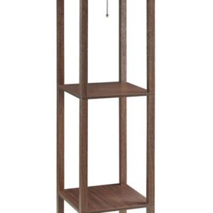 Macchino Square Floor Lamp with 3 Shelves Cappuccino