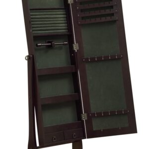 Belzar Jewelry Cheval Mirror with Drawers Cappuccino