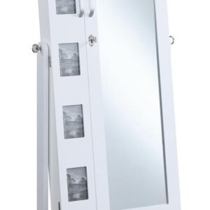 Doyle Jewelry Cheval Mirror with Picture Frames White