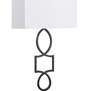 Leorio Rectangular Shade Table Lamp White and Black