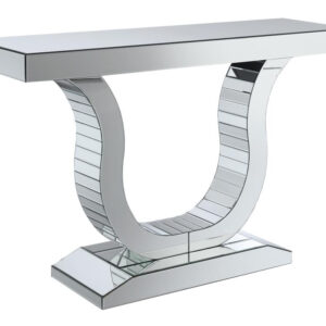 Saanvi Console Table with U-shaped Base Clear Mirror