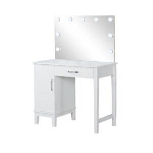 Elijah Vanity Set with LED Lights White and Dark Grey