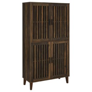 Elouise 4-door Engineered Wood Tall Accent Cabinet Dark Pine