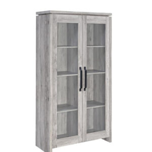 Alejo 2-door Tall Cabinet Grey Driftwood