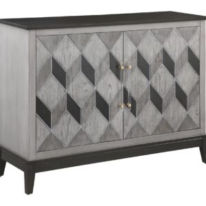 Gilles 2-door Accent Cabinet Brushed Black and Grey