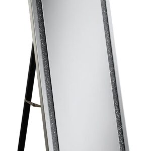 Novak Rectangular Cheval Floor Mirror Silver