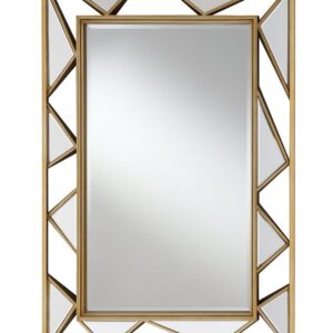 Rhonda Rectangular Geometric Wall Mirror Gold