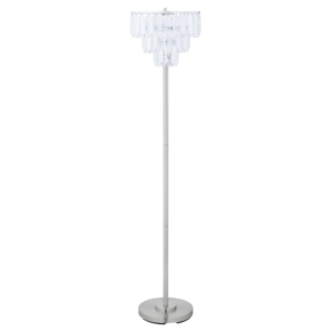 Ayna Hanging Crystal Metal Floor Lamp Chrome
