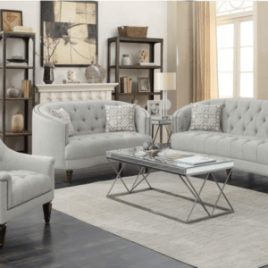 Aelnova Upholstered Sloped Arm Sofa Set