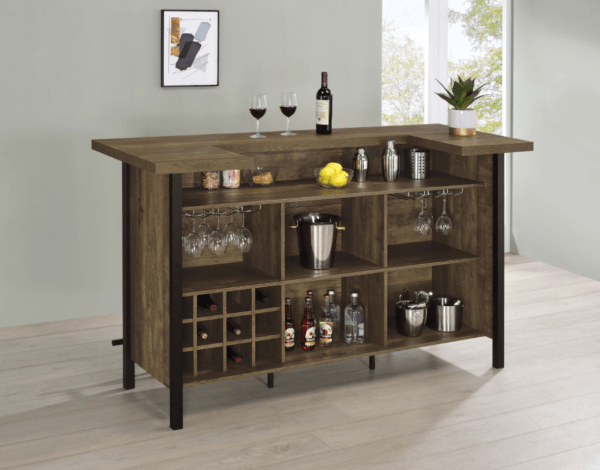 Eromelleb Freestanding Home Bar Wine Cabinet Rustic Oak