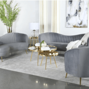 Aihpos Upholstered Channel Tufted Sofa Set